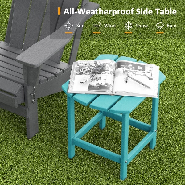 18.11 in. H Outdoor HDPE Plastic Side Table with Weather Resistant