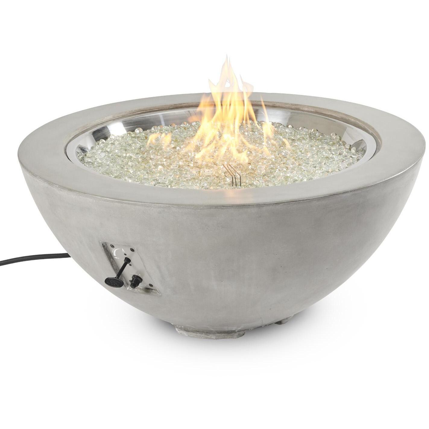 Lakeview Villa View 42-Inch Round Propane Gas Fire Pit Bowl with 30-Inch Crystal Fire Burner