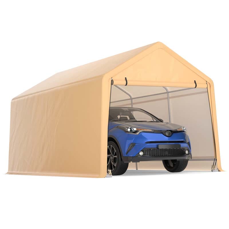 9 x 17 FT Heavy Duty Carport Portable Garage with Roll-up Door, Storage Shelter Car Port Canopy Tent for Auto Truck Boat SUV