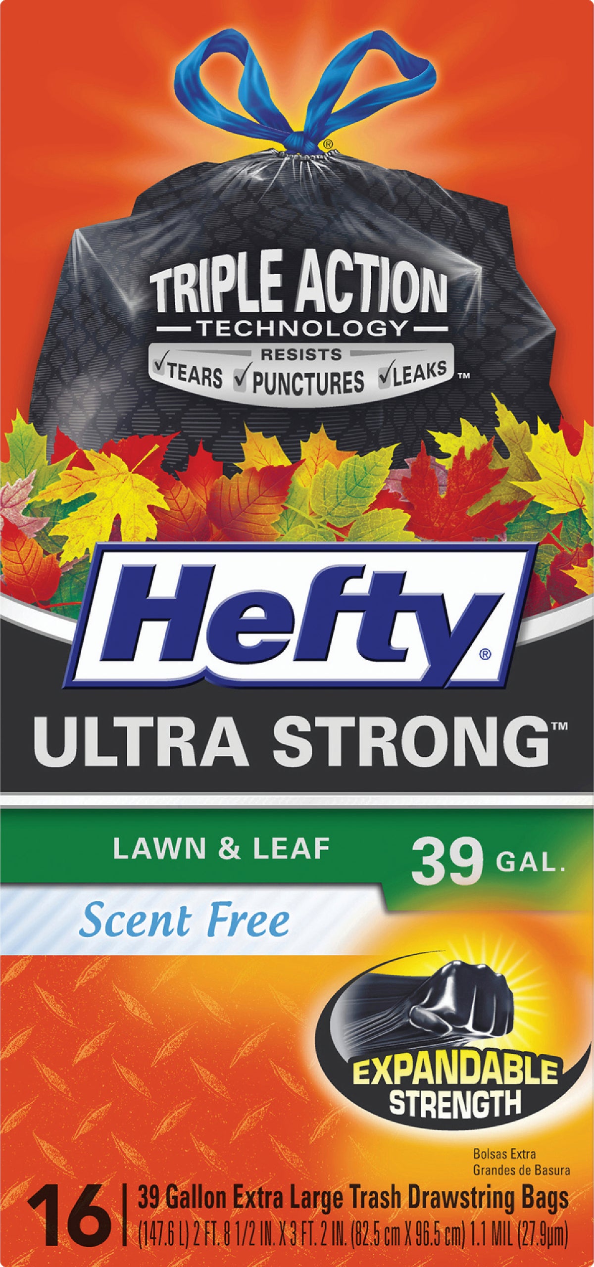 Hefty Ultra Strong Lawnamp Leaf Trash Bag 39 Gal. Black