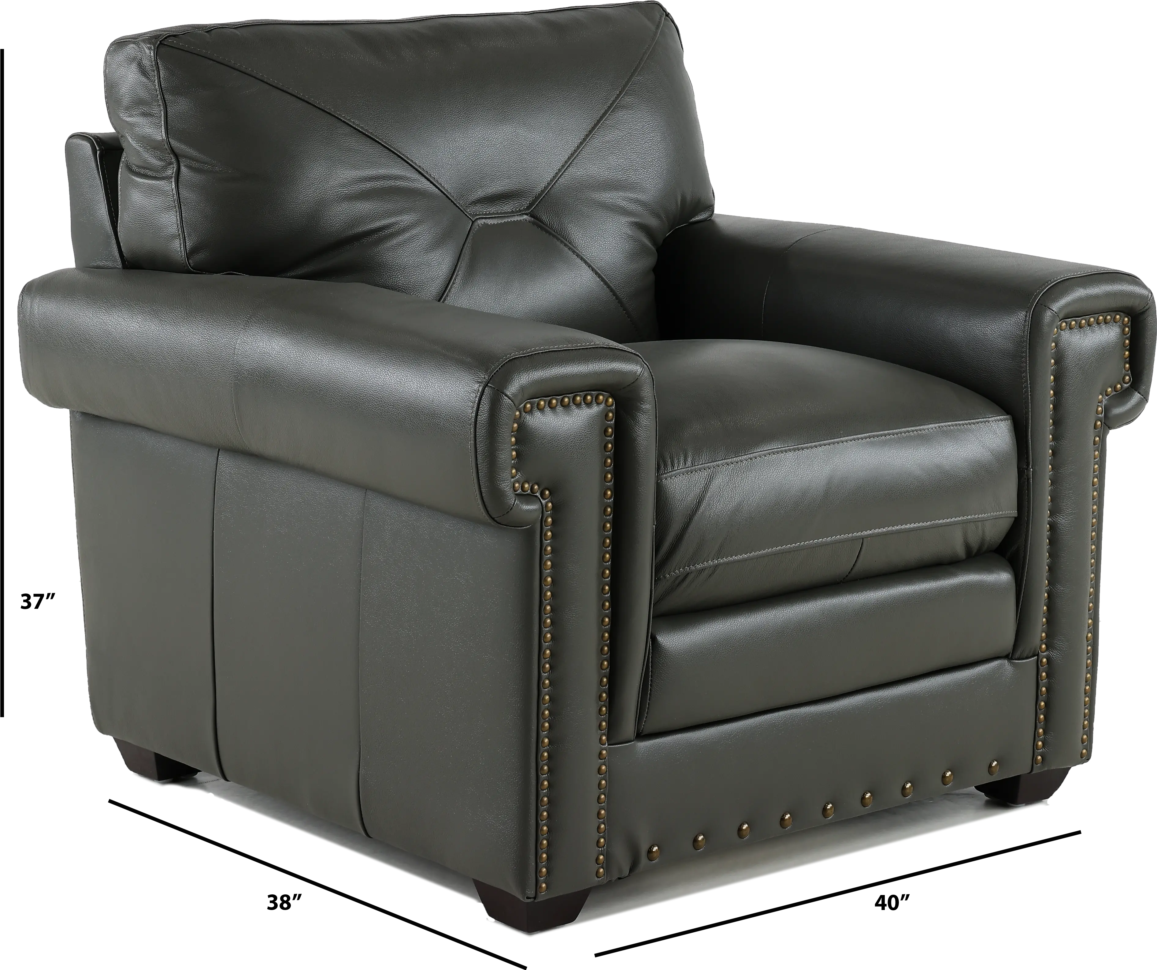 Derrick Gray Leather Chair