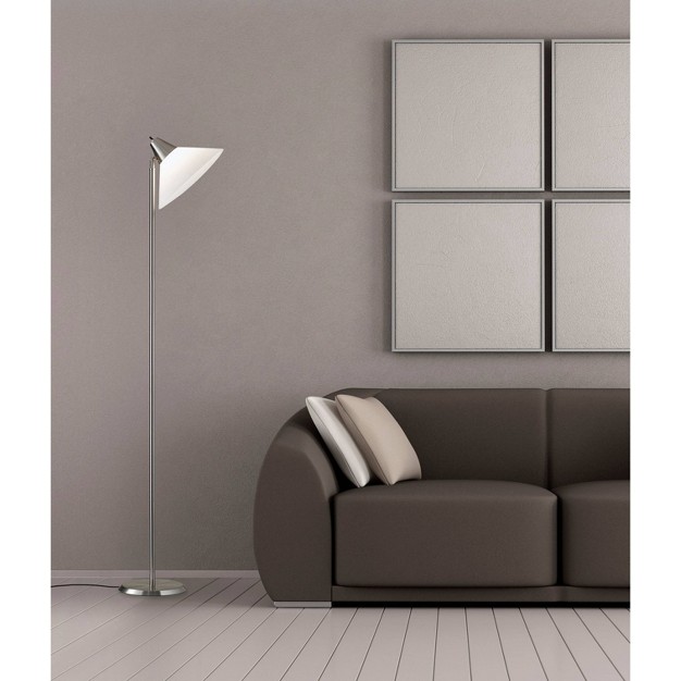 Swivel Torchiere Brushed Steel Adesso