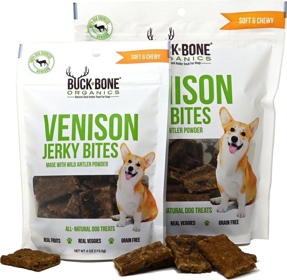 Buck Bone Organics Venison Jerky Bites Dog Treats