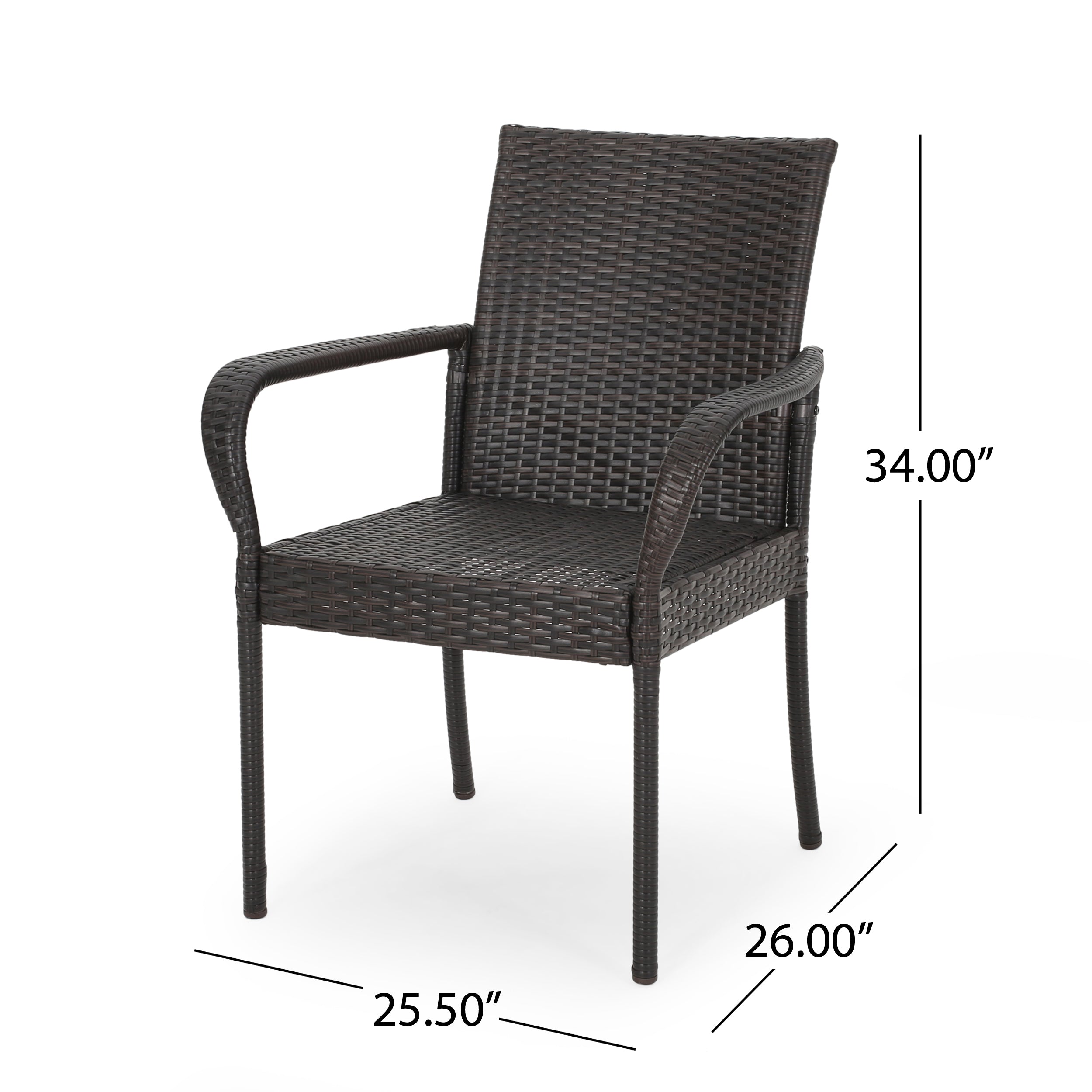 Bannon Outdoor Contemporary Wicker Dining Chair (Set of 2)