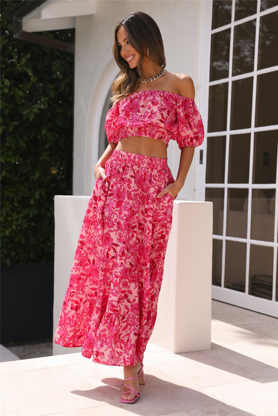 Summer Loving Girl Maxi Skirt Pink