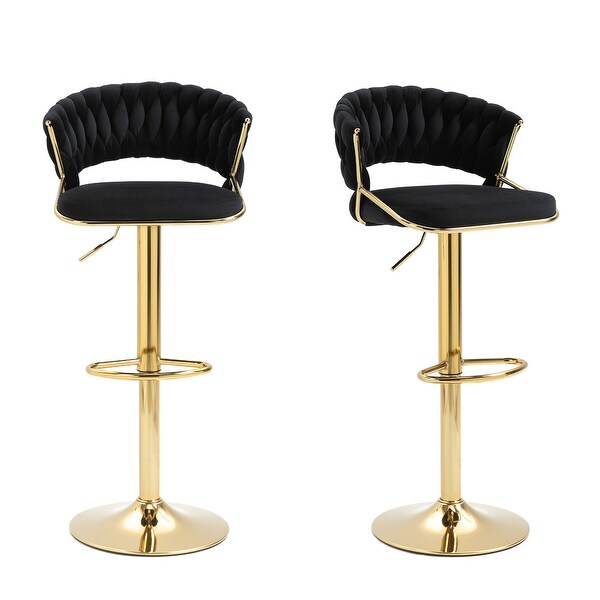 2 Set Modern Bar Stools with Velvet Seat