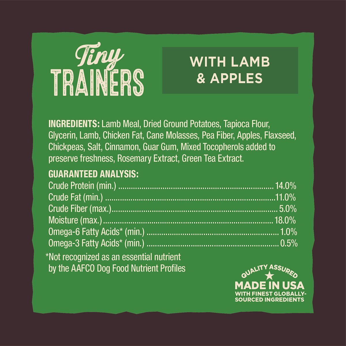 Wellness CORE Tiny Trainers Tender Lamb and Apples Dog Treats， 6-oz bag