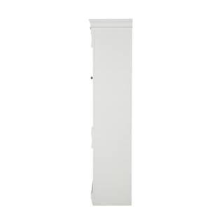 Home Decorators Collection Naples 24 in. W x 17 in. D x 74 in. H Bathroom Linen Cabinet in White NAWL2474