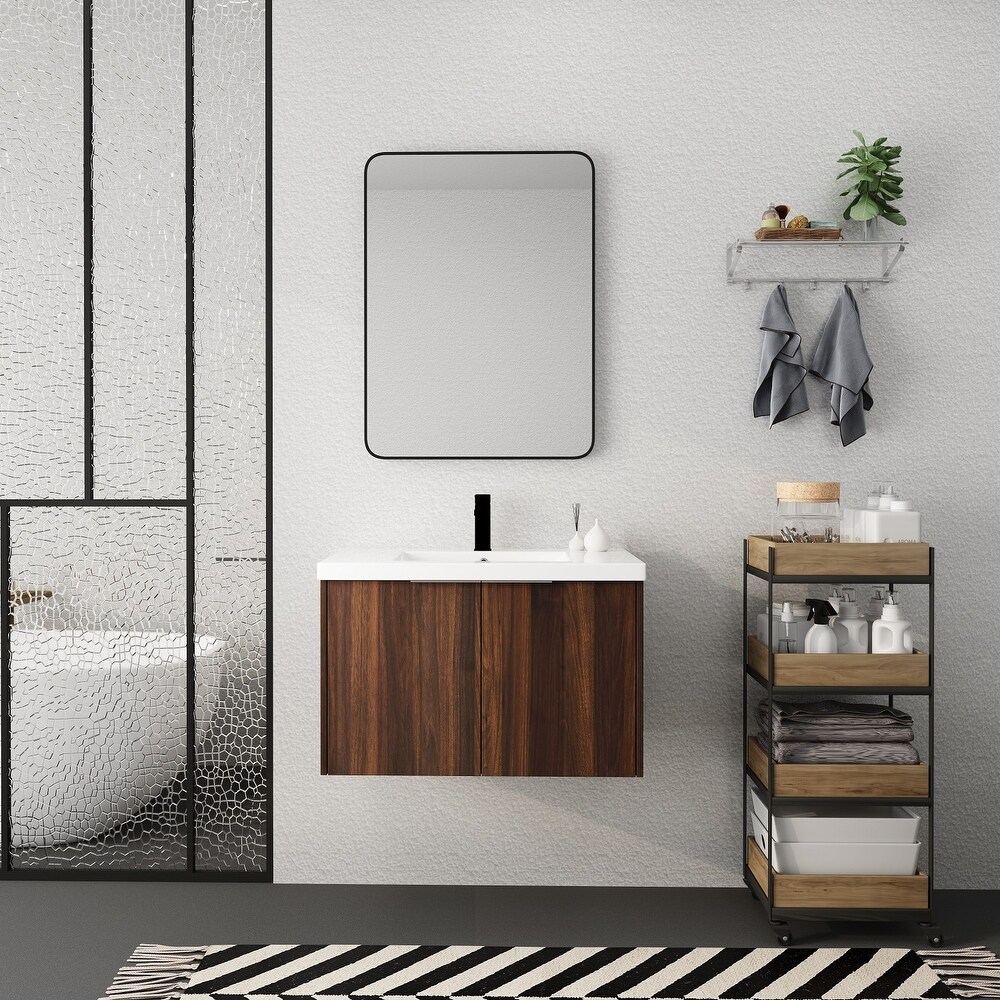 Modern Soft Close Bathroom Vanity with Spacious Storage Space and Ergonomic Design for Small Bathrooms   30 Inch