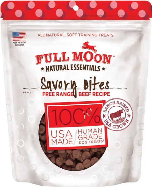 Full Moon All Natural Human Grade Beef Savory Bites Dog Treats， 14-oz bag