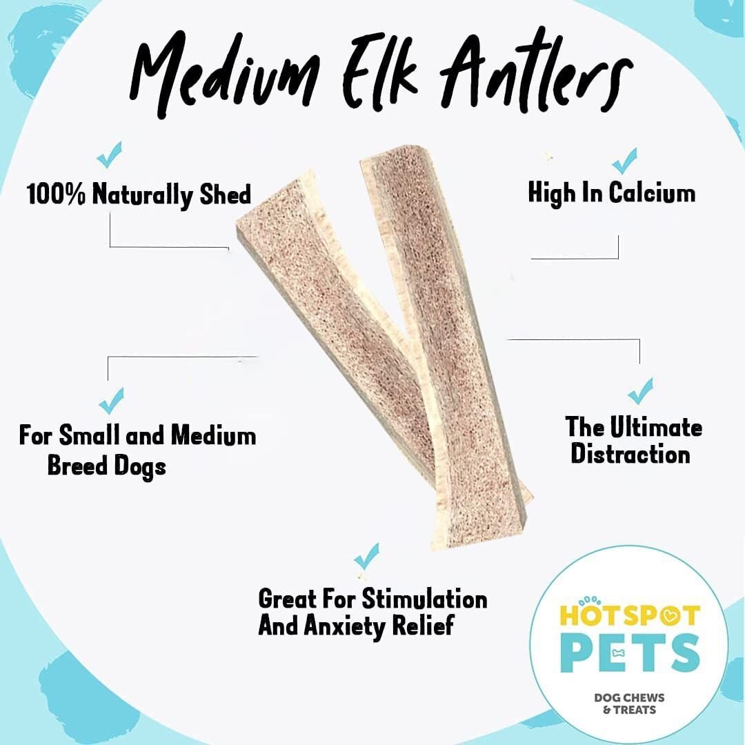 HOTSPOT PETS Split Medium Elk Antlers 5-6-in Dog Chew Treats