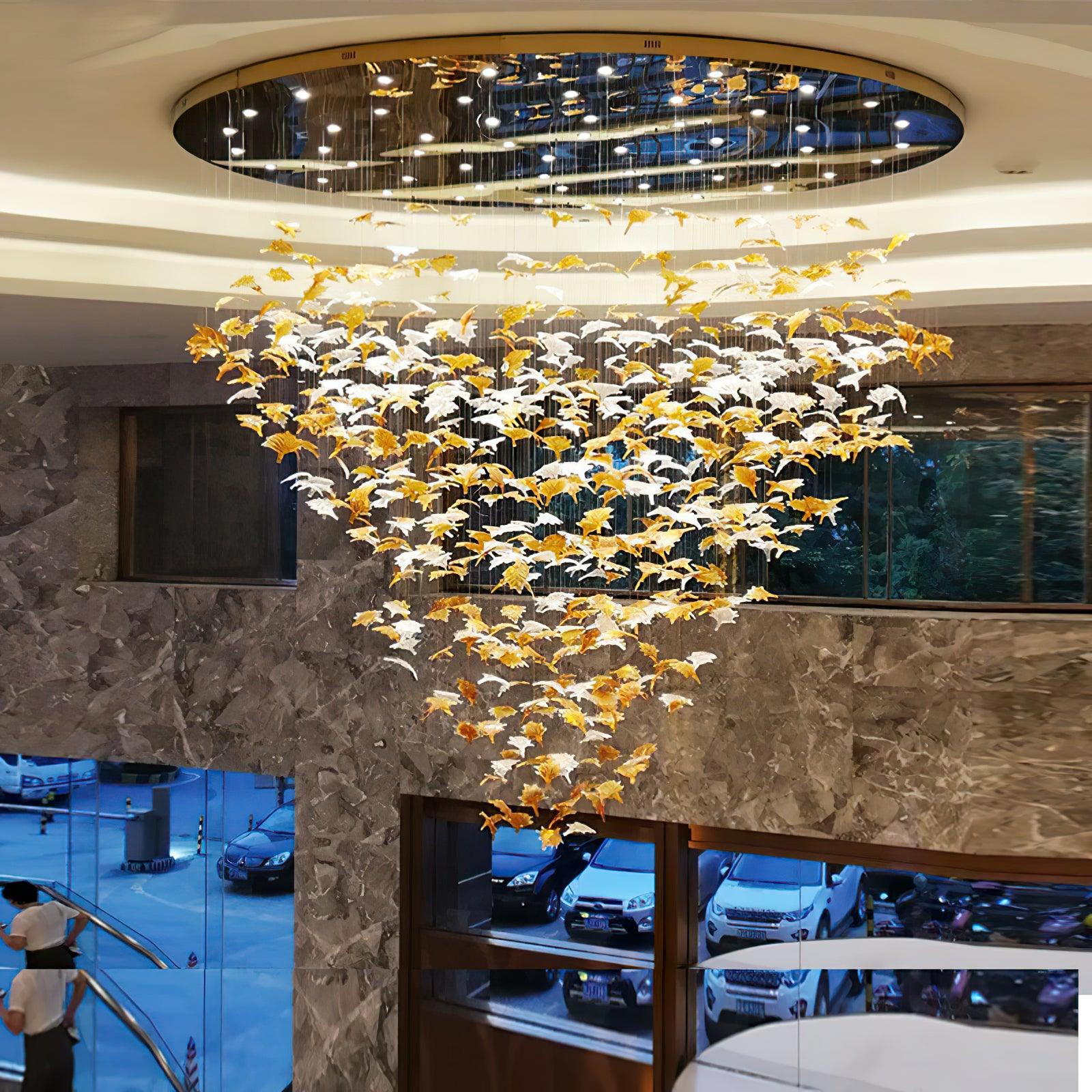 Multicolor Crystal Maple Leaf Chandelier