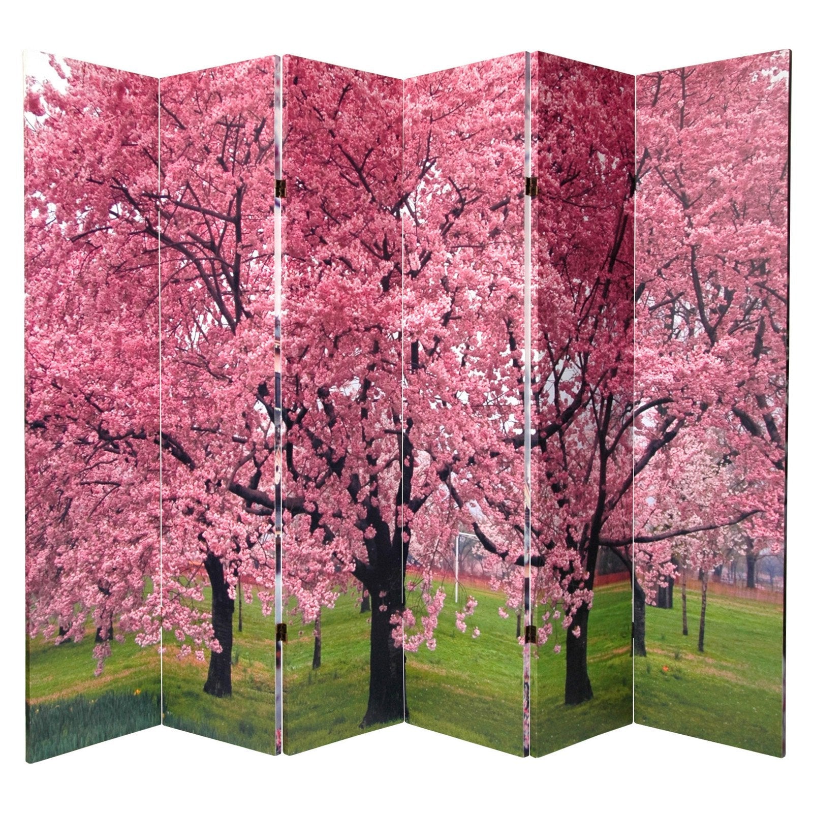 Oriental Furniture 6 ft. Tall Cherry Blossoms Room Divider - 4 Panel