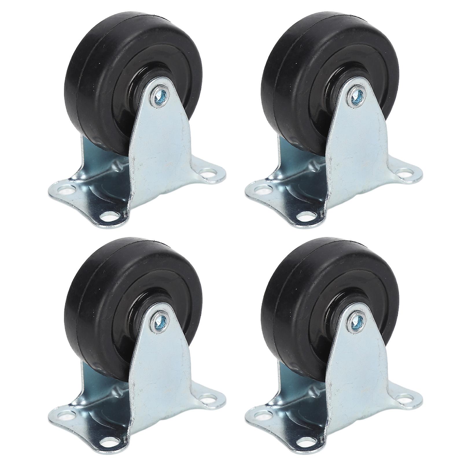 4pcs Rubber Casters Directional Wheel With Bearing Super Mute For Coffee Table Flower Stand 2in