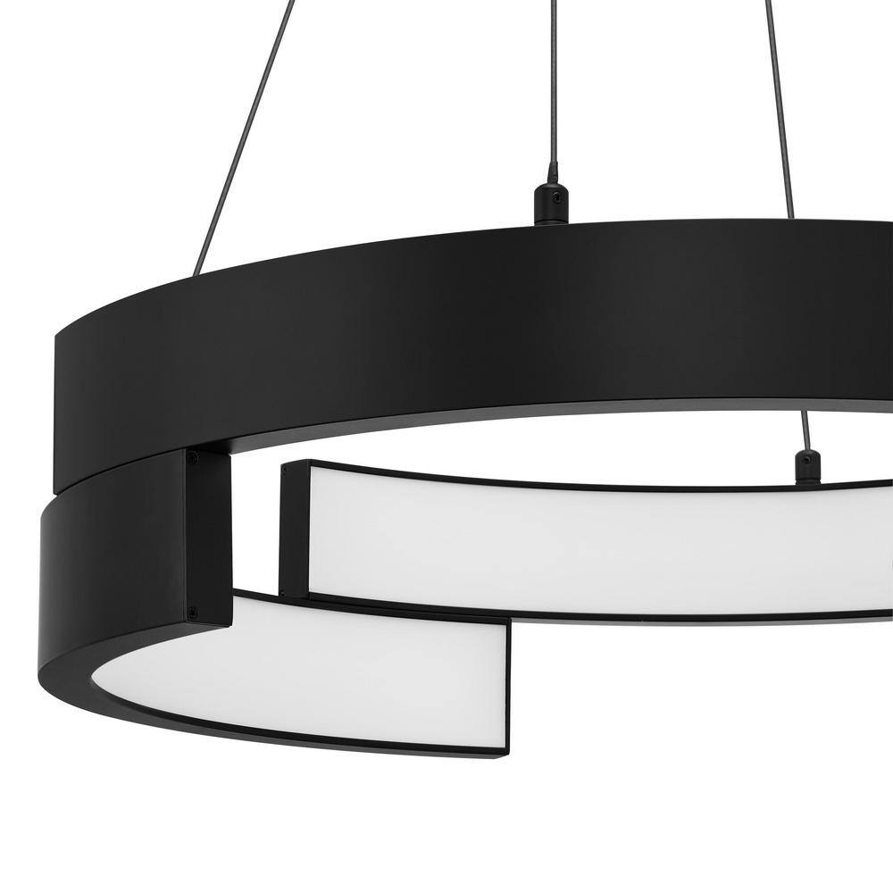 Hampton Bay Mcintosh 33-Watt Integrated LED Matte Black Pendant HD6411B