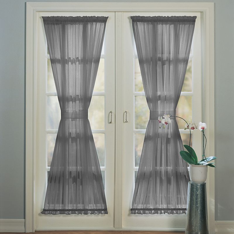 No. 918 1-Panel Emily Sheer Voile Single Door Curtain Panel and Tieback