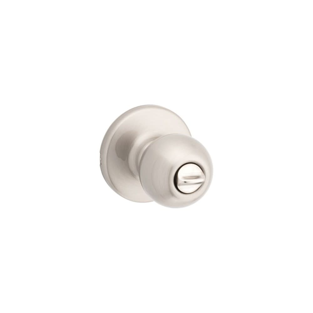 Kwikset Polo Door Knob Satin Nickel Bed and Bath Privacy Round