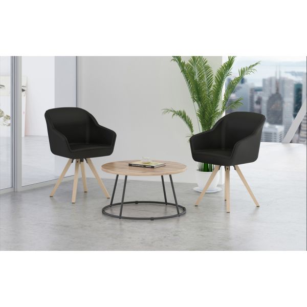 Lorell Natural Wood Legs Modern Guest Chair