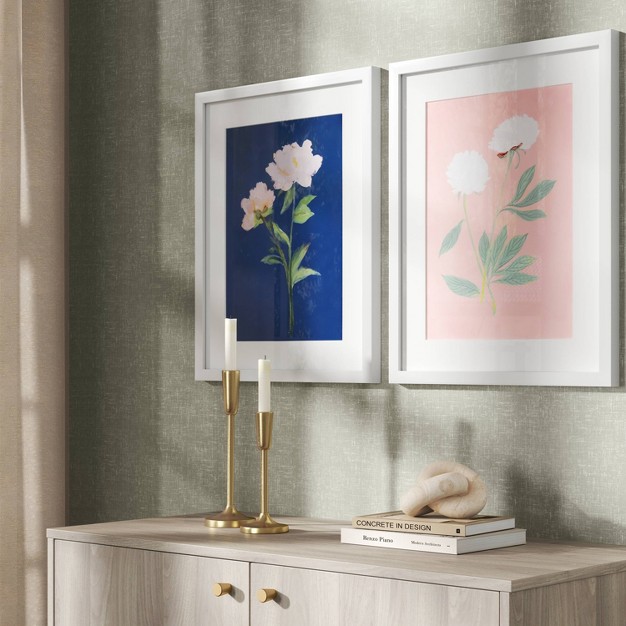 X 20 quot x27 pink And Blue x27 Floral Framed Posters