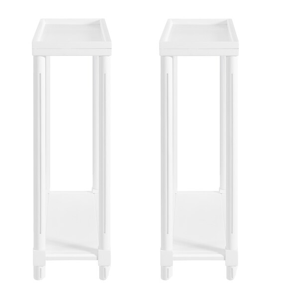 NewRidge Home Goods Harrison Narrow Side Table， White， Set of 2