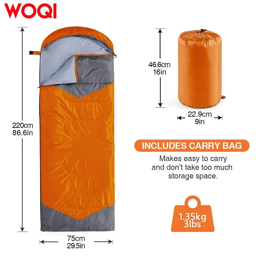 WOQI Warm Cool Weather Summer Spring Fall Lightweight Waterproof for Adults Kids Camping Sleeping Bag