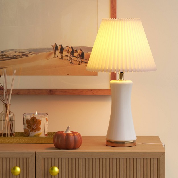 Small Pleated Lamp Shade White