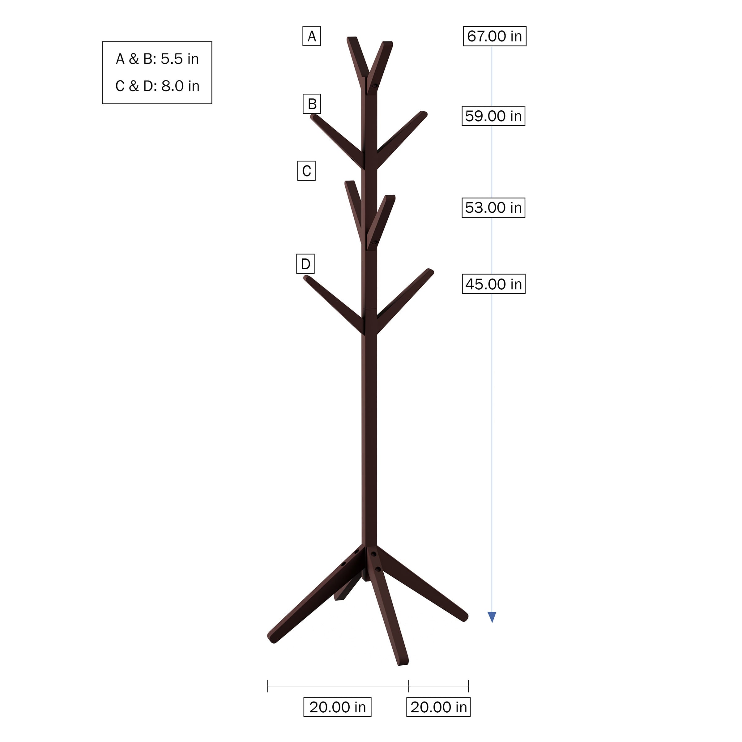 Coat Rack-Modern Freestanding Wooden Coat Tree By Lavish Home