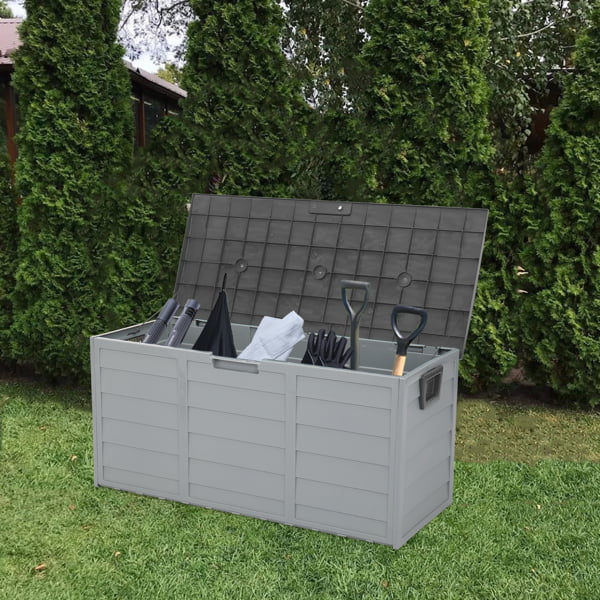 75 Gallon Outdoor Plastic Storage Deck Box for Garden Patio All Weather Resin Storage