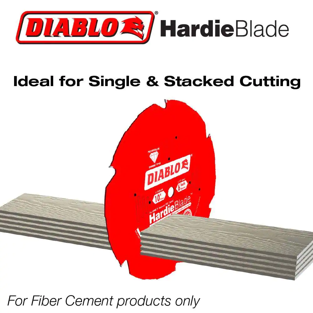 DIABLO D1006DH HARDIEBlade 10 in. x 6-Tooth Polycrystalline Diamond (PCD) Tipped Fiber Cement Circular Saw Blade