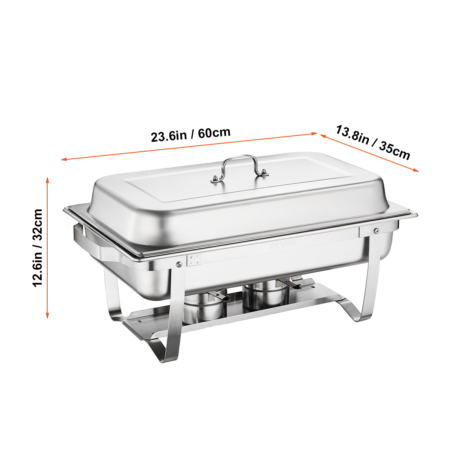 BENTISM 4-Pack Rectangle Chafing Dish Set with Full-Size 8Qt Pan Frame Fuel Holde， For Catering， Buffet Serving， Party