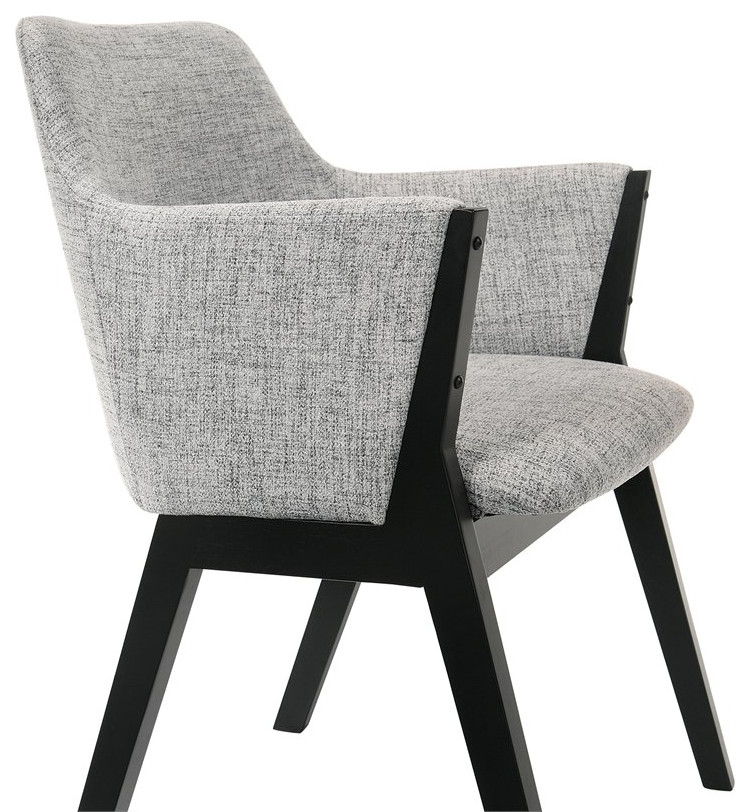 Armen Living Renzo Wood/Fabric Dining Side Chairs in Light Gray/Black (Set of 2)   Midcentury   Dining Chairs   by Armen Living  Houzz