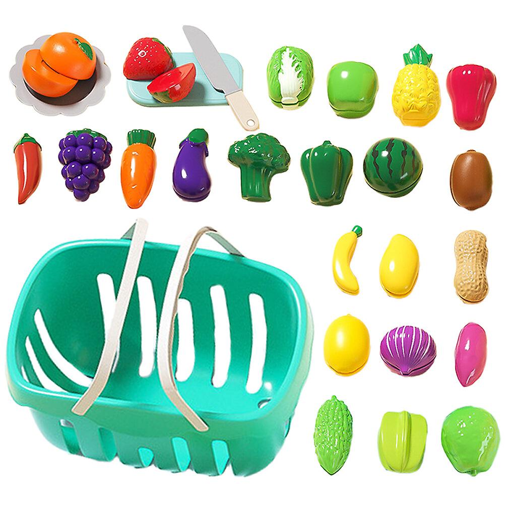 1 Set Simulation Food Cutting Toy Cartoon Fruit Vegetables Cutting Toy