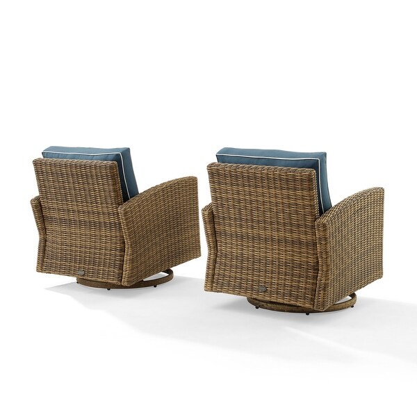 Crosley Bradenton 2Pc Outdoor Wicker Swivel Rocker Chair Set