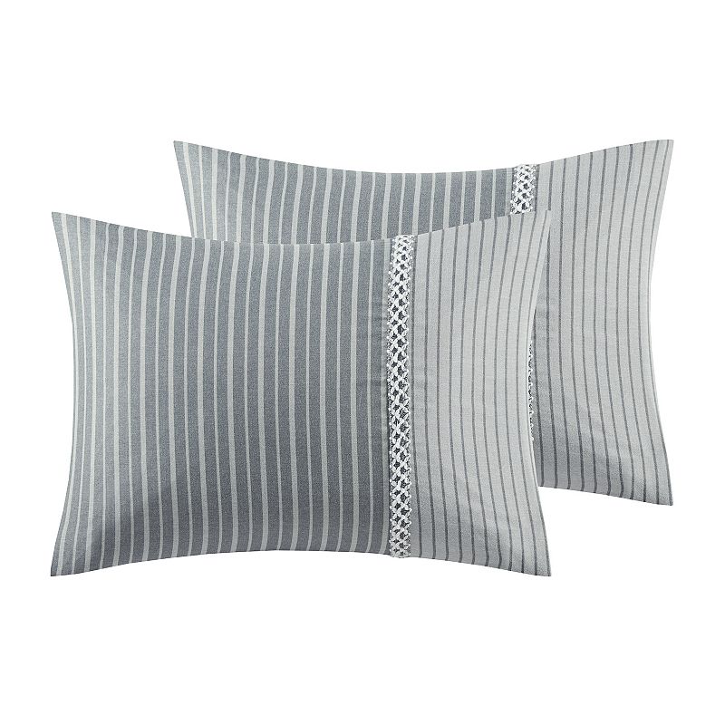 Madison Park Bristol 6-Piece Striped Comforter Set With Throw Pillows