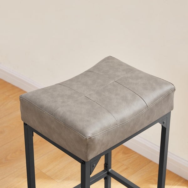 PU Leather Soft Bar Stool，Set of 2