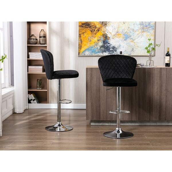 Set of 2 Bar Stools with Back and Footrest Counter Height Dining Chairs