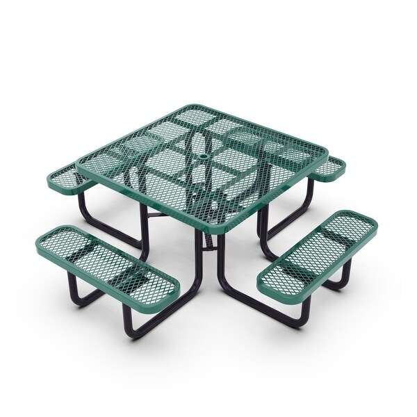 Commercial Grade Expanded Mesh Metal Outdoor Picnic Table