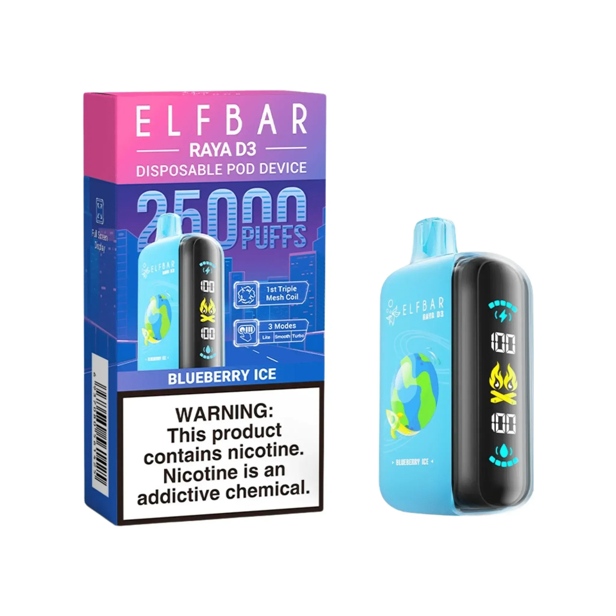 Elf Bar Raya D3 25000 Puffs Disposable Vape – Long-Lasting & Full-Flavour