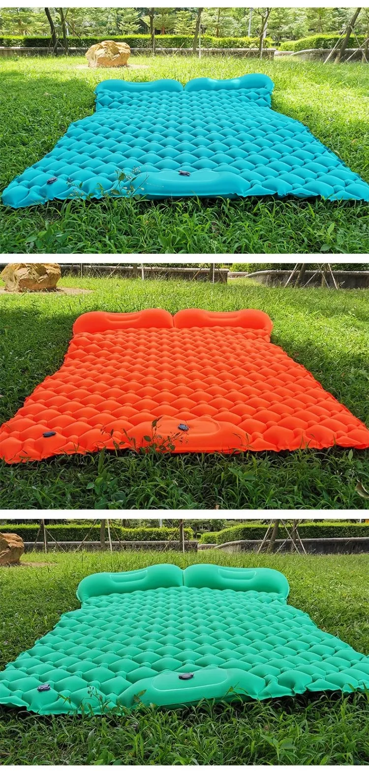 High Quality Ultralight 2 Person Air Camping Mat Inflatable Double Sleeping Pad for Camping Hiking