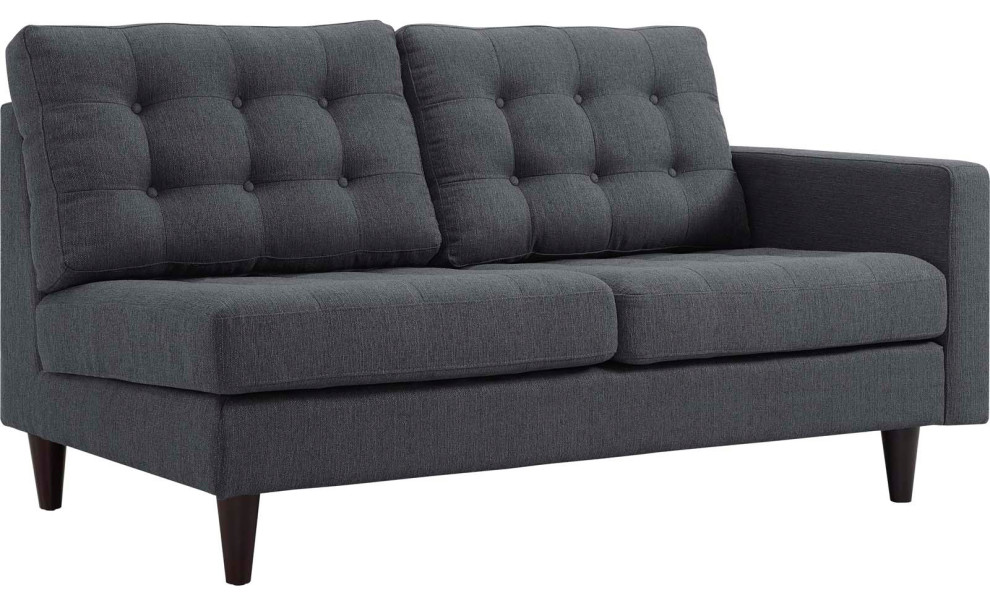 Empress 2 Piece Upholstered Fabric Left Facing Bumper Sectional   Midcentury   Sectional Sofas   by Modway  Houzz