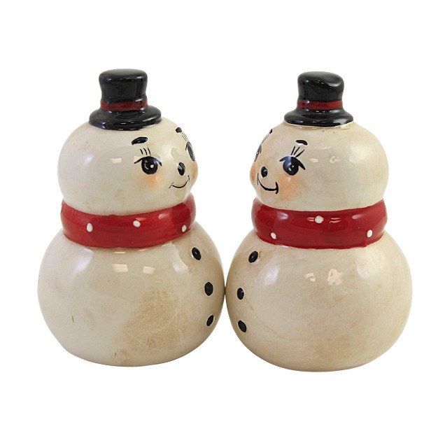 Tabletop Nostalgic Snowman One Salt And Pepper Set 3 75 Inches Christmas Johanna Parker Y5494 Dolomite Off white