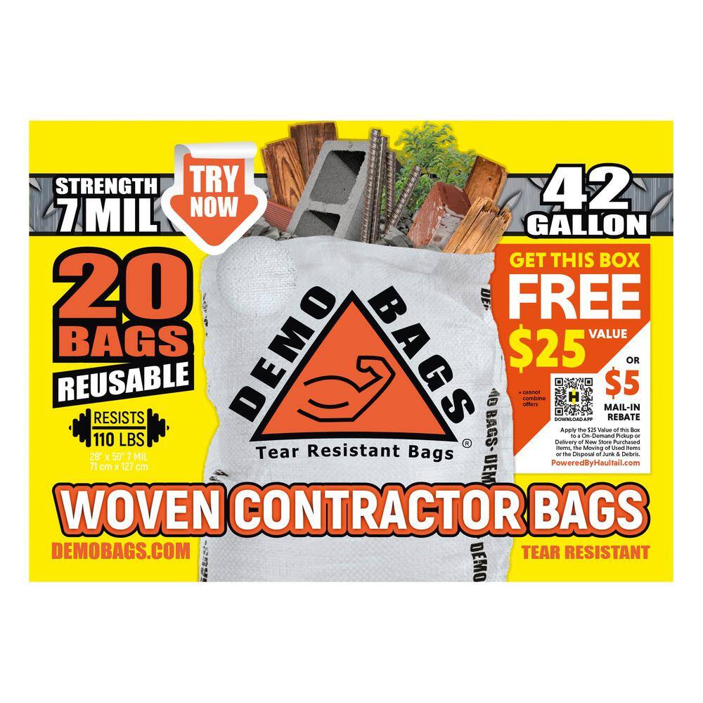 Demobags 42-Gallon Contractor Heavy Duty Trash Bags (20-Count) DB20-PROPACK