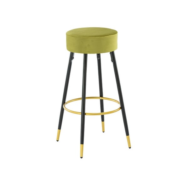 Modern Set of 2 Counter Height Bar Stools with Golden Footrest