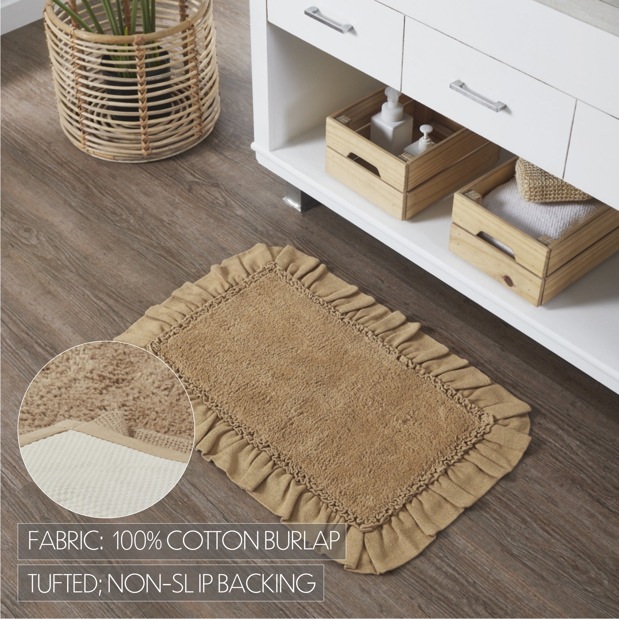 Burlap Natural Bathmat 20x30