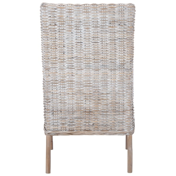 SAFAVIEH Nancy Coastal Rattan Accent Chair with Cushion - 18.5