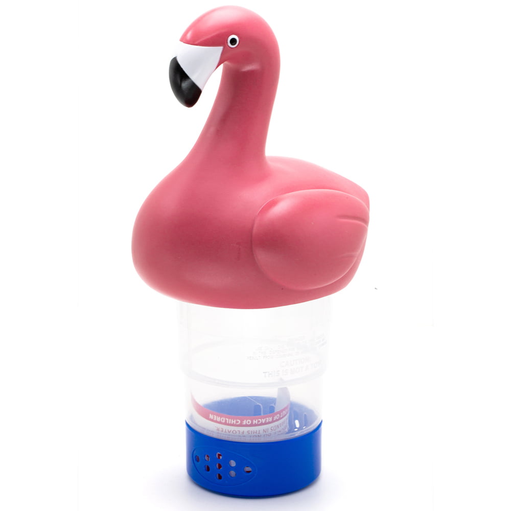 WWD POOL Chlorine Dispenser Floating Pool Bromine Holder for 3" Chemical Tablets Flamingo