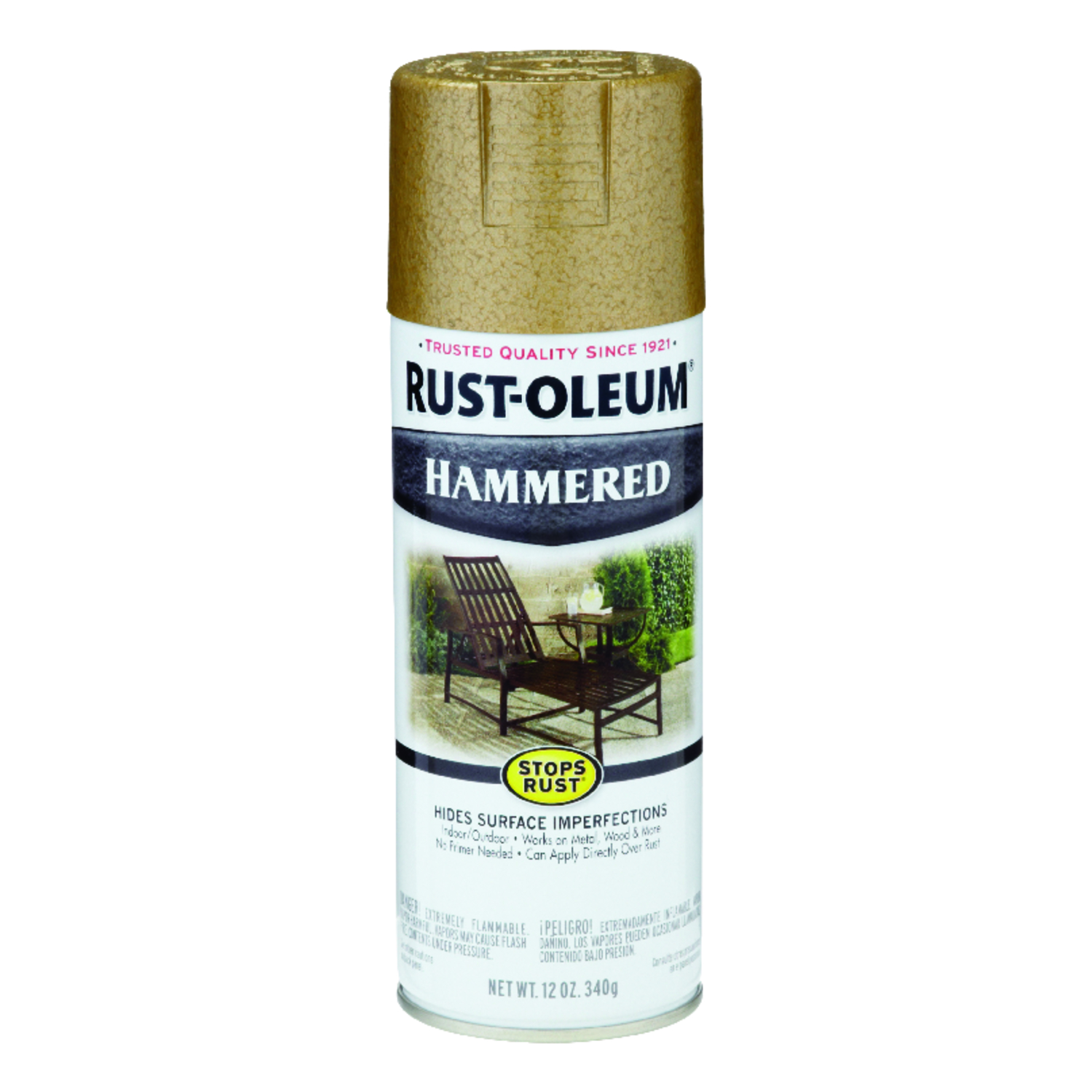 Rust-Oleum Stops Rust Hammered Gold Spray Paint 12 oz