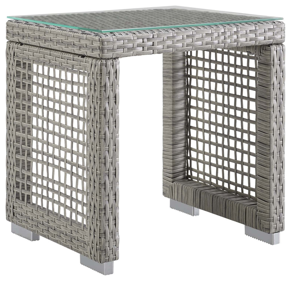 Aura 3 Piece Outdoor Patio Wicker Rattan Set   Tropical   Outdoor Dining Sets   by PARMA HOME  Houzz