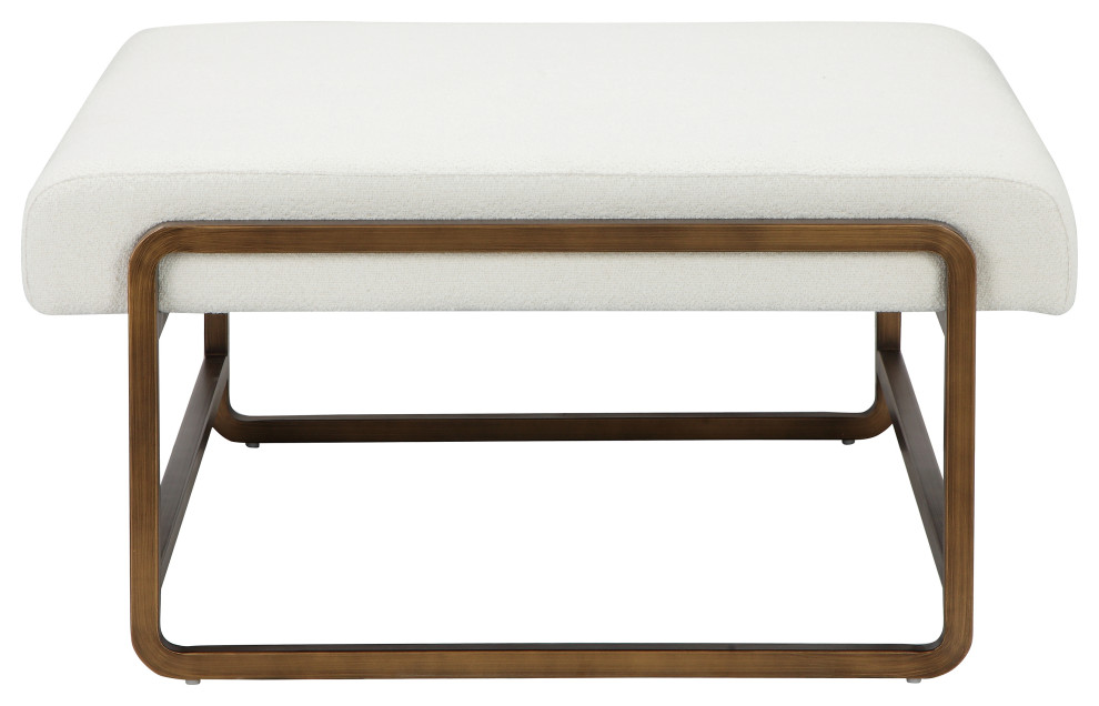 Cole Coffee Table  Brass With Ivory Boucle   Transitional   Coffee Tables   by American Home Classic Inc.  Houzz