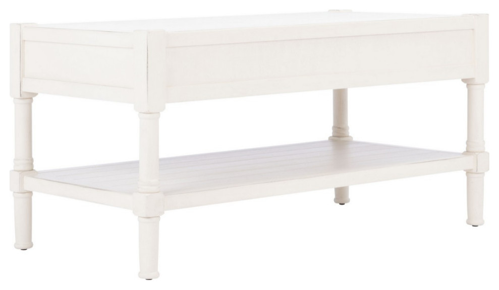 Berta 2 Drawer Coffee Table Distressed White   Modern   Coffee Tables   by Virgil Stanis Design  Houzz